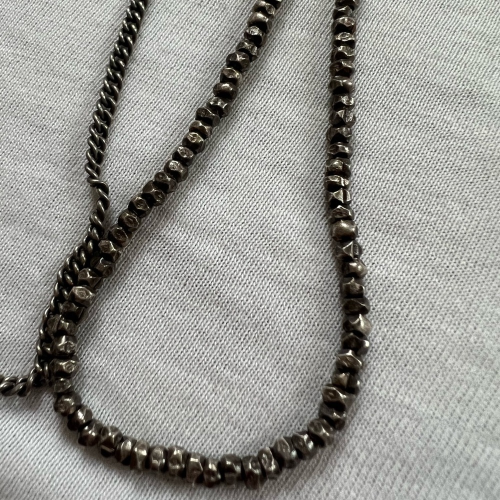 CHAN LUU long silver and beaded necklace